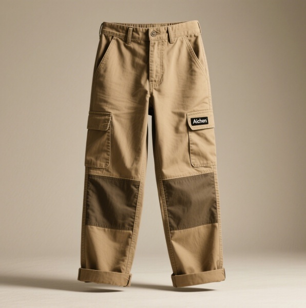Custom Woven Patch Abrasion-Resistant Canvas Cargo Pants Work Wear