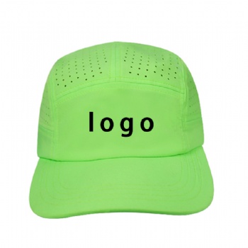 Waterproof hat Dry Fit fabric 5 panel hat camp hat with laser boring