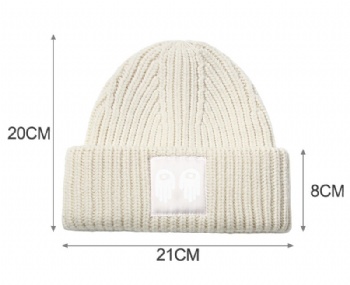 Chunky Rib Knit Beanie with Logo - Acrylic Blend, Warm Winter Hat UGG - Brandclub - UGG Women main image 3
