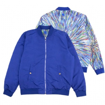 Reversible jacket Custom - printed pattern Custom - embroidered logo