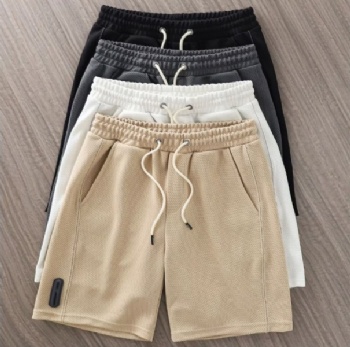 Custom PVC Label Waffle Fabric Shorts