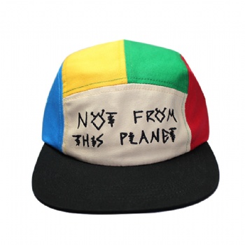 5 panel hat camp hat rainbow contrast color custom embroidery logo